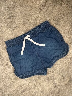 Cat & Jack Girls Navy Denim-Look Drawstring Shorts